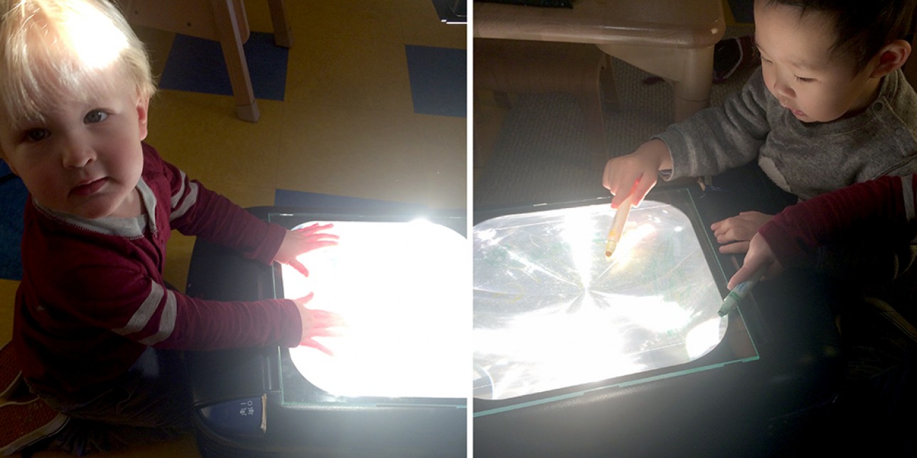 Young toddlers learn about light