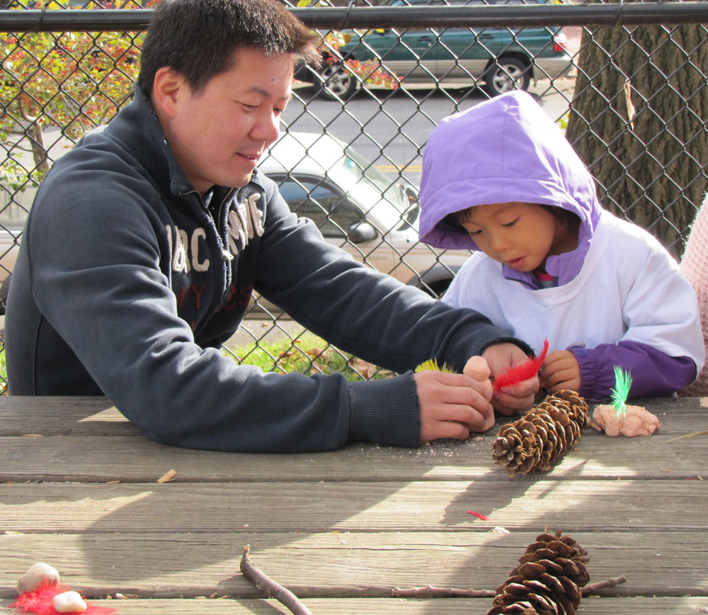 Pinecone crafts at the PIC Fall Family Festival