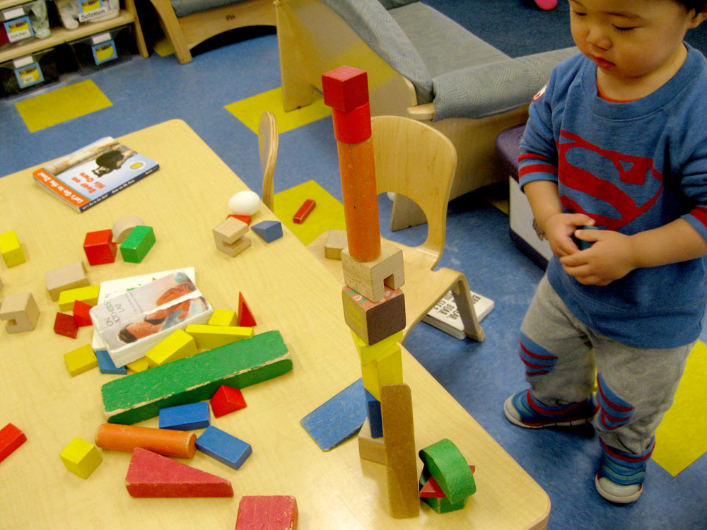 Tall tower in the Moonbeams classroom