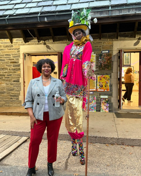 With the Stilt Walker