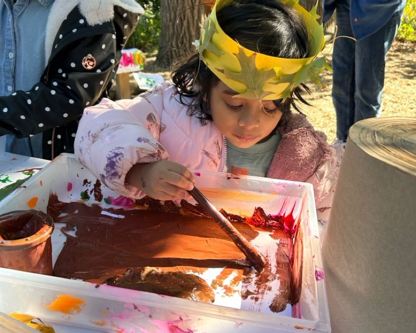 Fall Family Festival brown paint