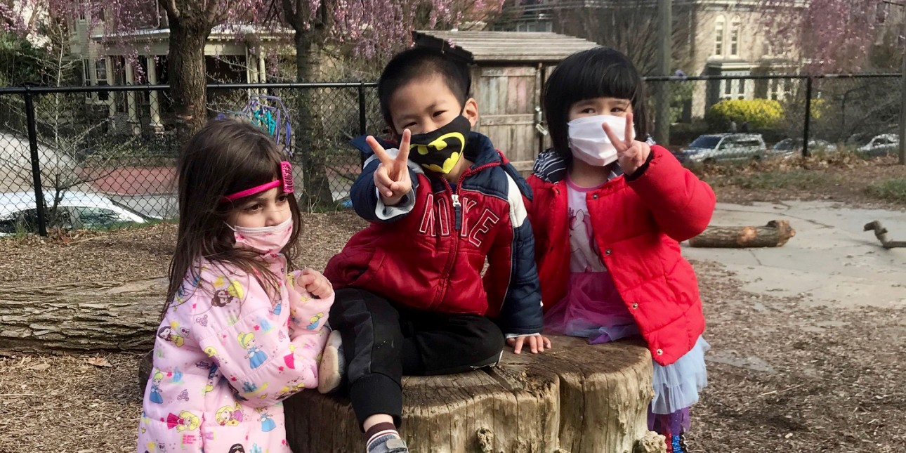 Butterflies preschoolers on the playground