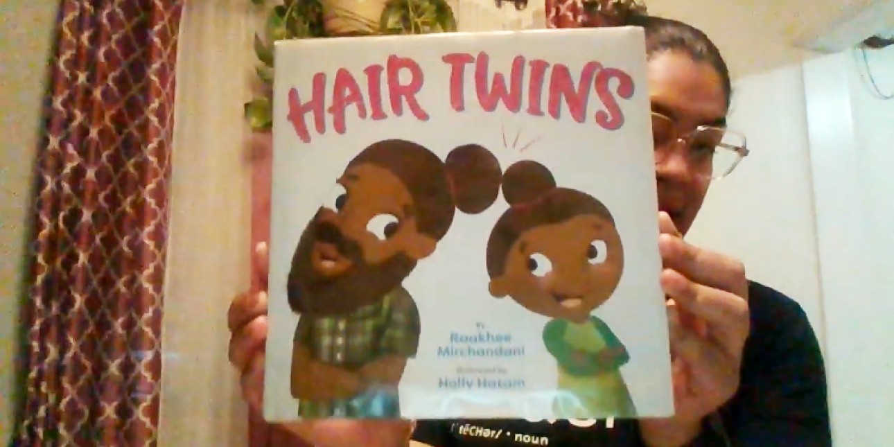 PIC Teacher reads Hair Twins