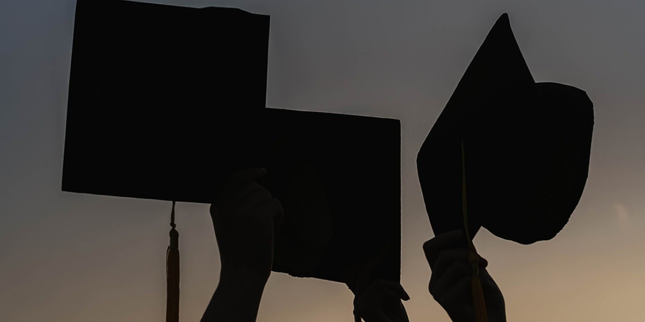 grad caps silhouette