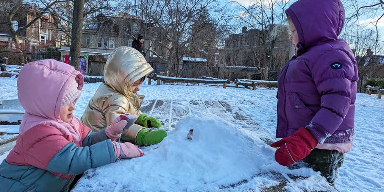 Snow play at PIC