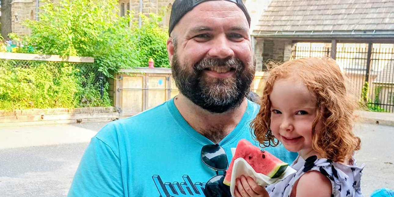 Father & daughter with watermelon