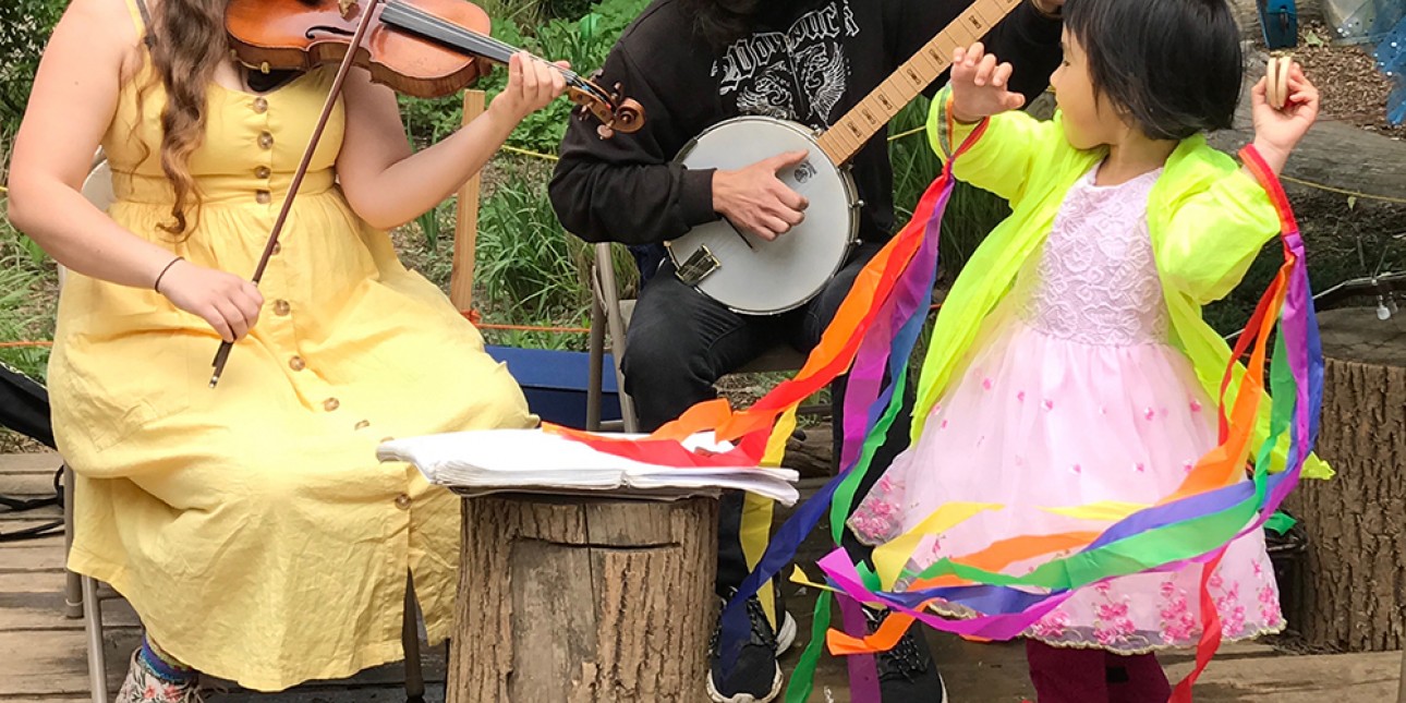 Outdoor music at PIC's first Day of Play event
