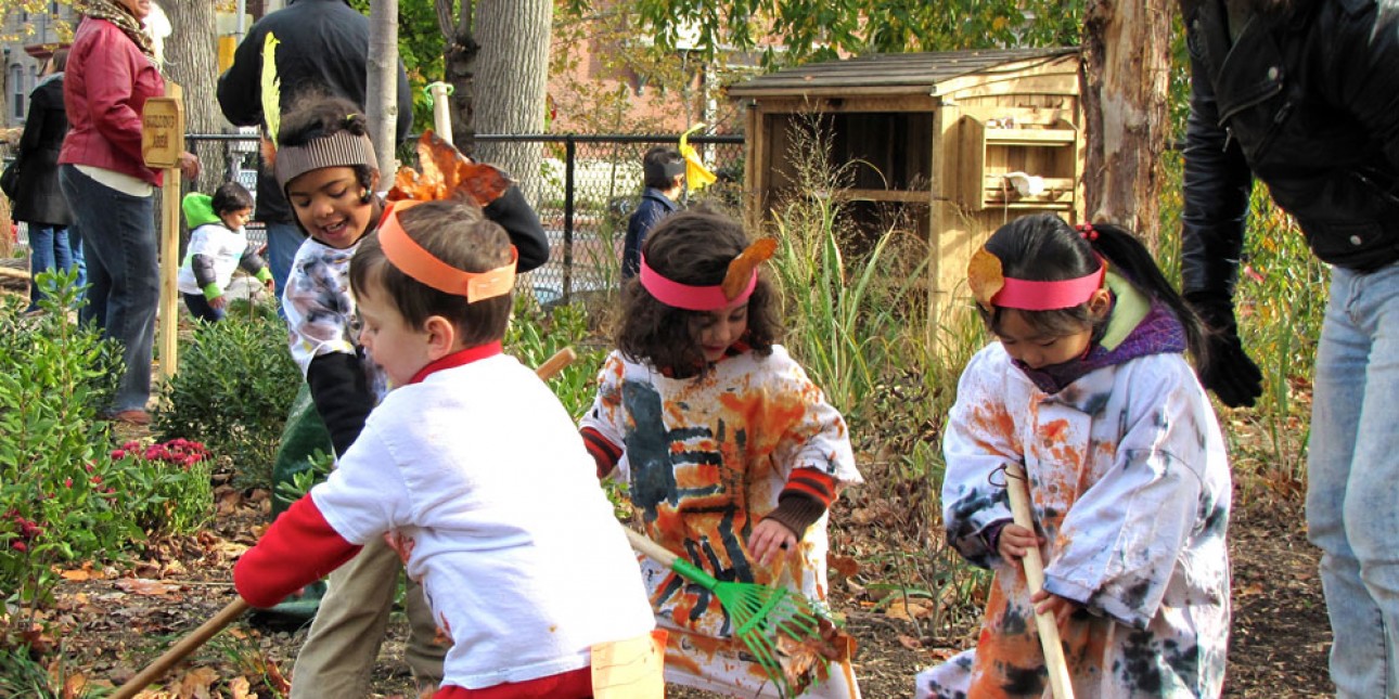 Raking at the PIC Fall Family Festival