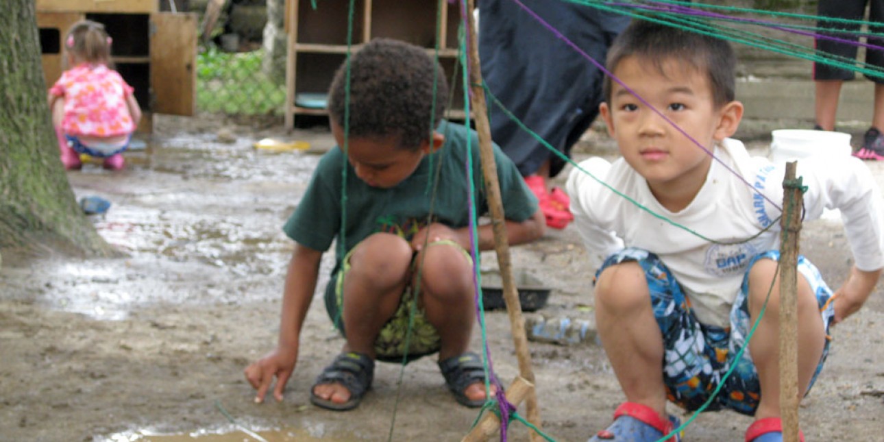 Children playing in Outdoor Classroom