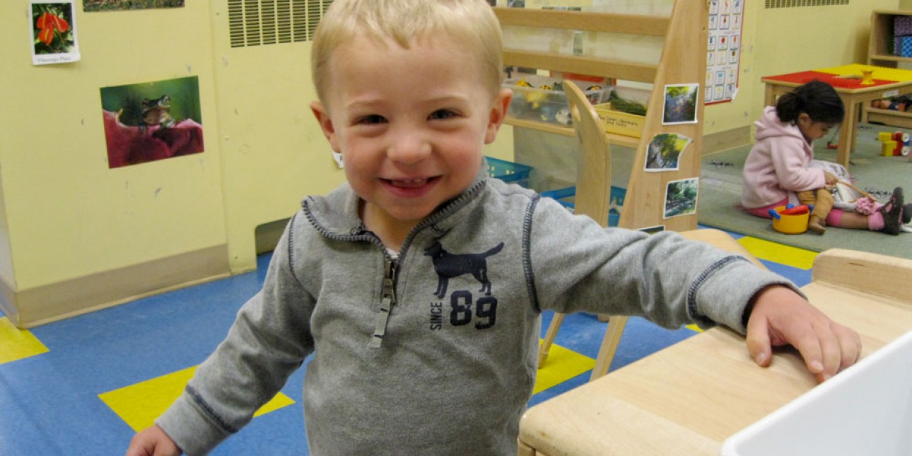 Moonbeam toddler at sink