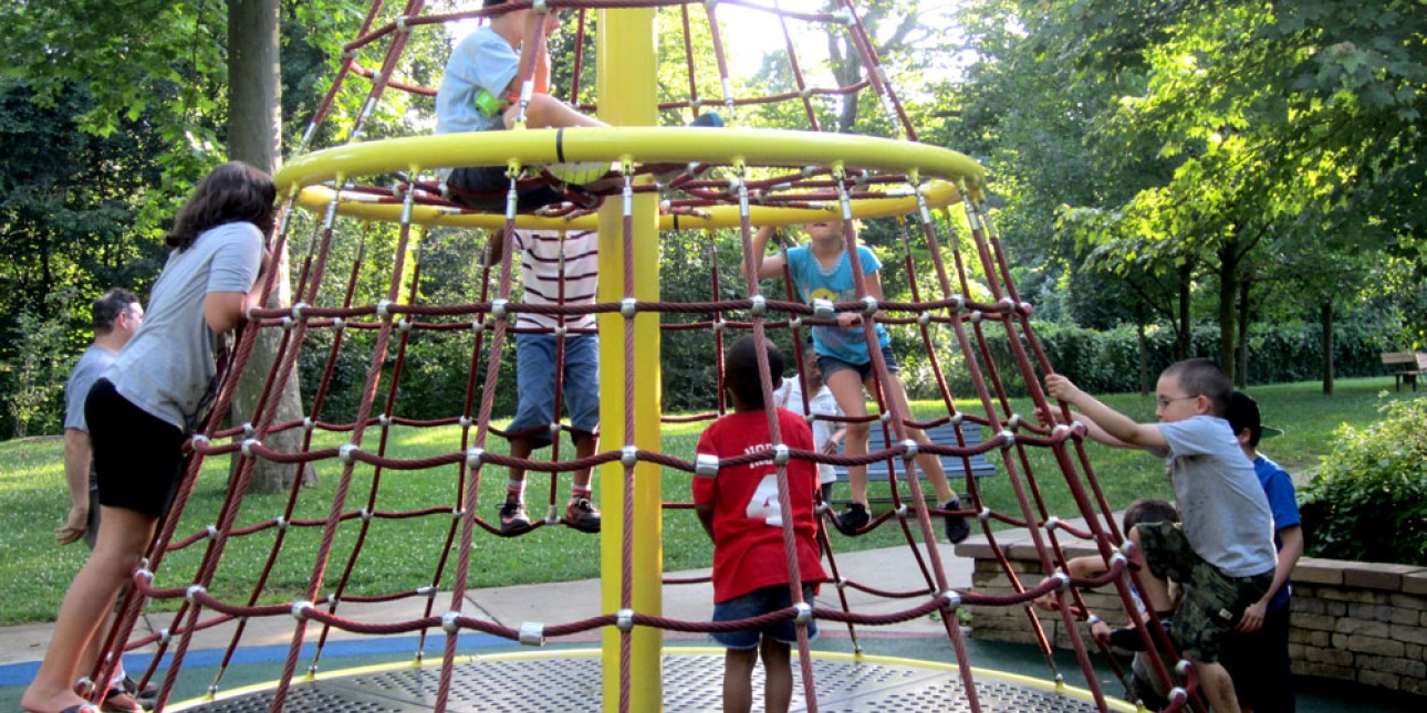 Children climbing at Smith Playground