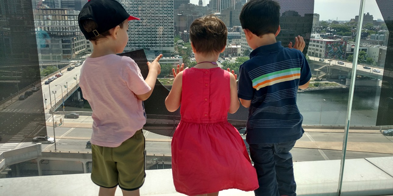 PIC preschoolers explore the buildings in the city