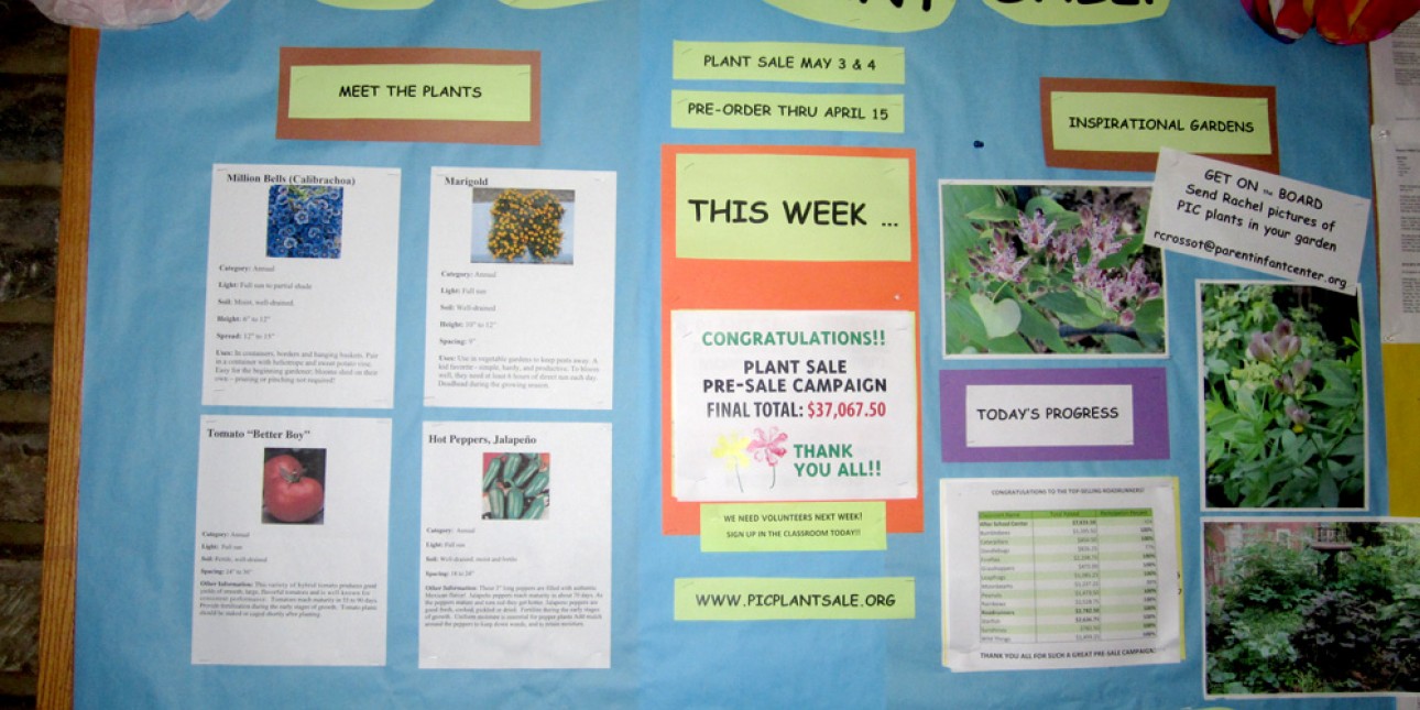 PIC Plant Sale bulletin board