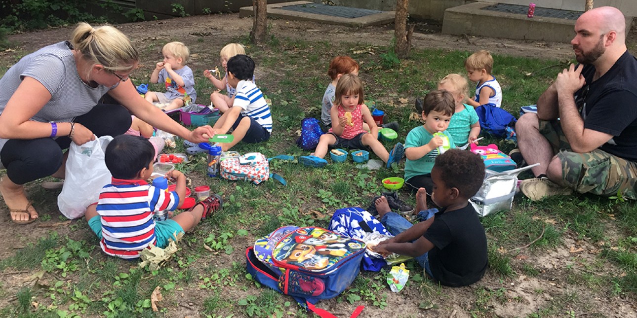 Wednesday mean picnic lunch for the Rainbows