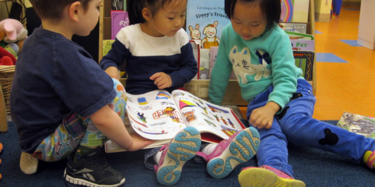 Preschoolers at PIC read together